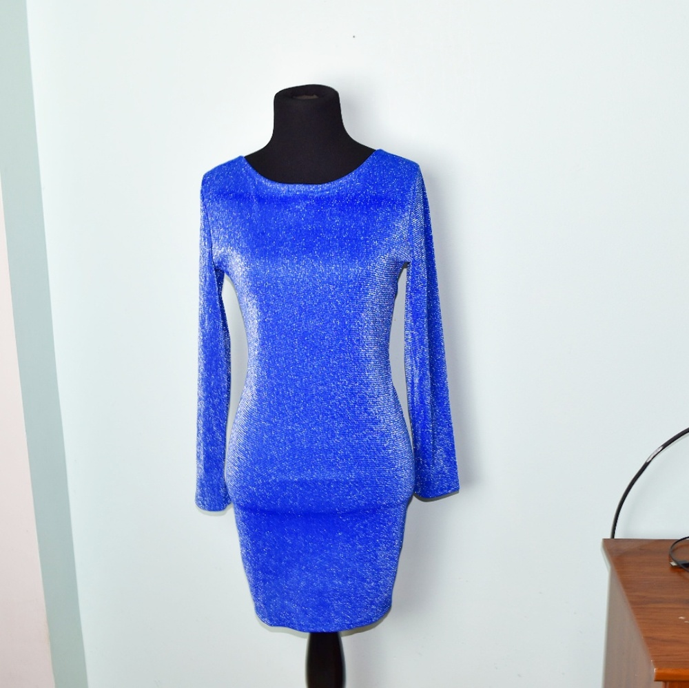 Stunning Blue Shimmer Bodycon Dress